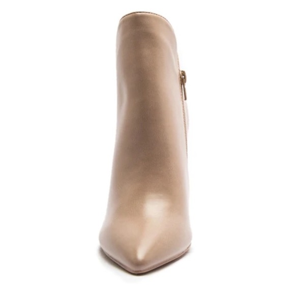 Qupid Signal Taupe Textured Chunky Heel Bootie - Picture 6 of 7